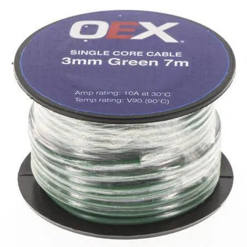 OEX Single-Core Automotive Cable 3mm Green 7m | ACX0701-7M