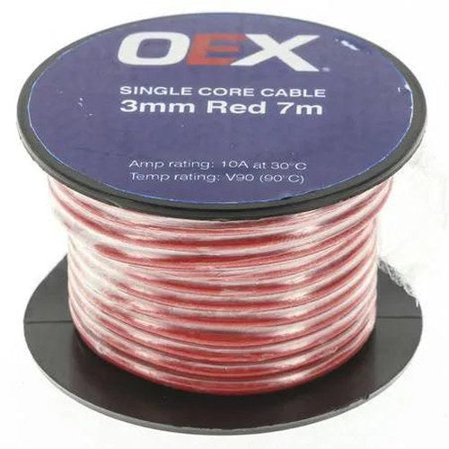 OEX Single-Core Automotive Cable 3mm Red 7m | ACX0702-7M