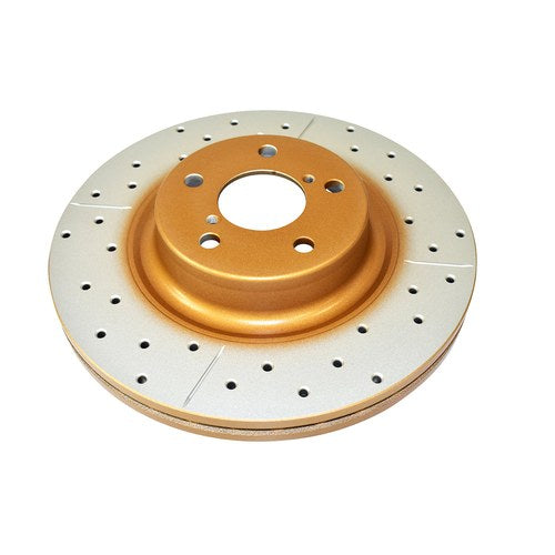 DBA X Gold Front Disc Brake Rotor Pair for Subaru WRX, part DBA650X