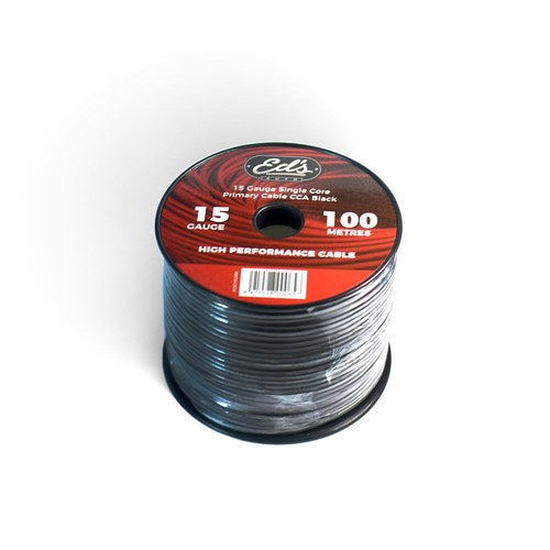 CCA Primary Cable 15 Gauge Black 100 Meters | PCSC15GABK
