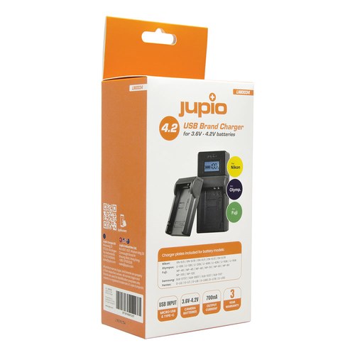 Jupio Nikon/Fuji/Olympus USB Charging Kit 3.7V-4.2V | LNI0034