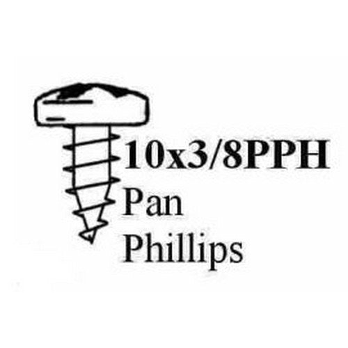 Black Pan Phillips Head STP Screw 10 x 3/8", Bag of 100 | S10X38PPH