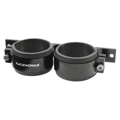 Raceworks Twin Fuel Pump Bracket 60MM Black, part ALY-003BK