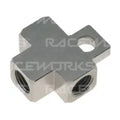 Raceworks Inverted Female Tee 3/8IN 24 with Mounting Tab, part RWF-385-SS
