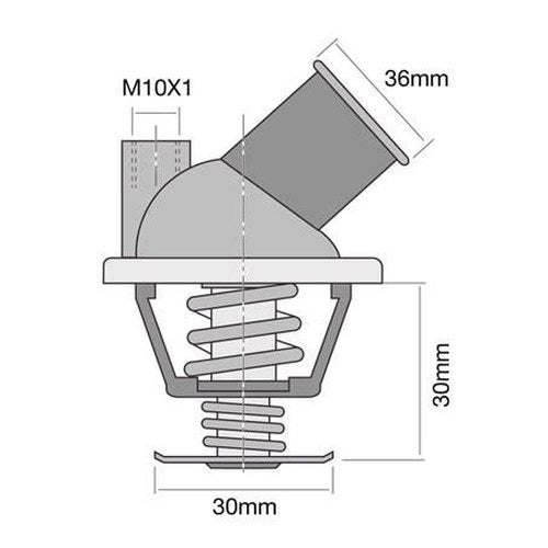 Tridon Thermostat with Housing 82 Degrees C, part TT287-180P